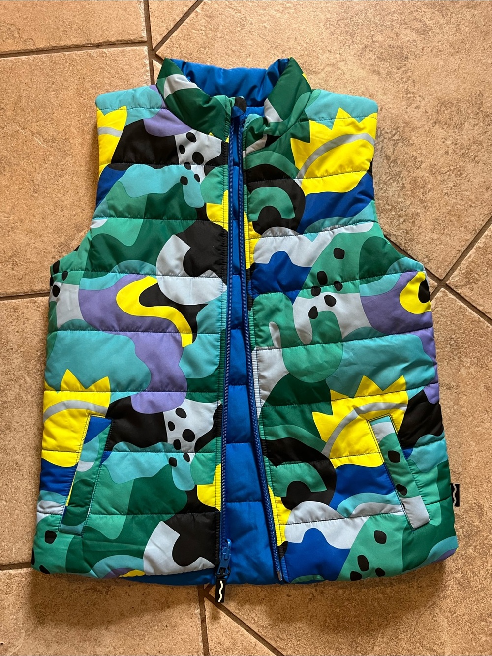 Crayola Blue Green Yellow Purple Puffer Vest